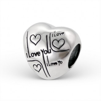 Stříbrný korálek na Pandora náramek "Miluji tě". Ag 925/1000