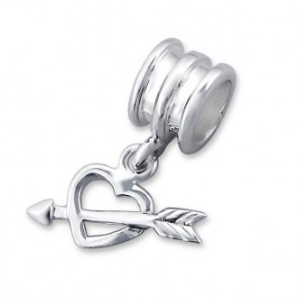 Stříbrný korálek na Pandora náramek s přívěskem "Pro zamilované". Ag 925/1000