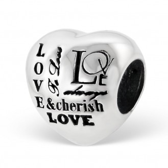Stříbrný korálek na Pandora náramek "Miluji tě..". Ag 925/1000
