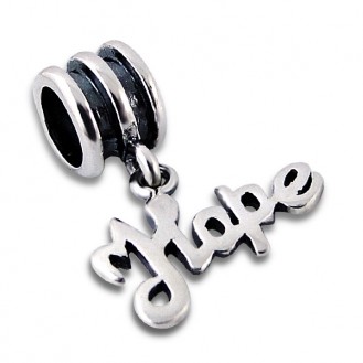 Stříbrný korálek s přívěskem "Hope" na Pandora náramek. Ag 925/1000