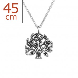 Stříbrný náhrdelník se zirkony "Strom života". Ag 925/1000
