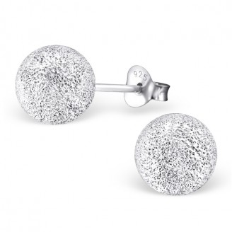Stříbrné náušnice s rozdrcenými diamanty "Cometes". 8x8. Ag 925/1000